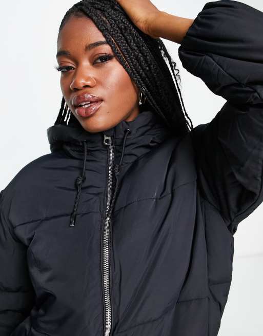 Black oversized outlet puffer jacket women's