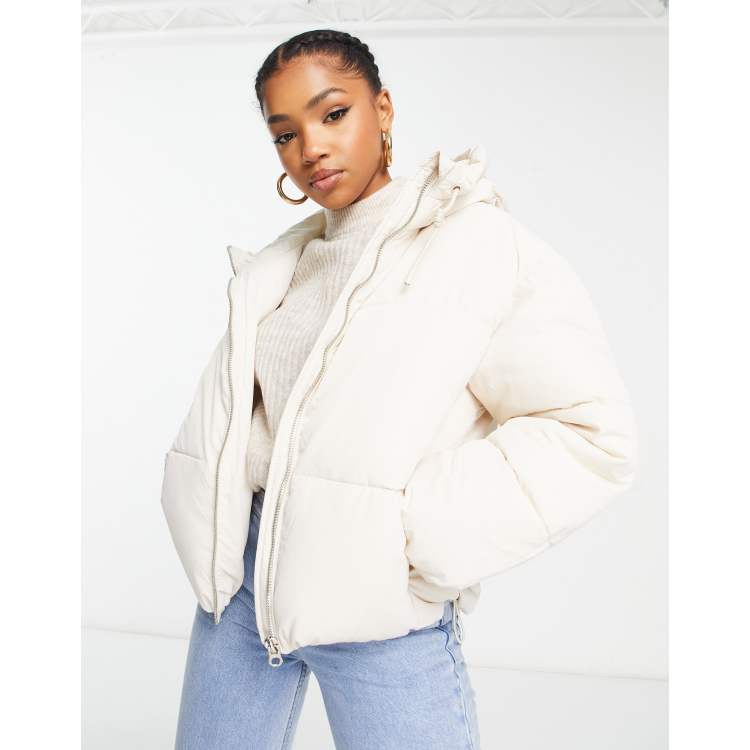 Topshop ecru padded puffer jacket sales
