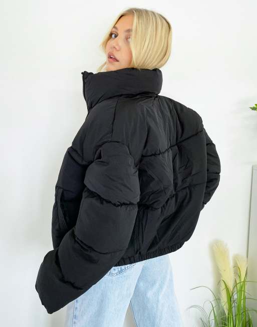 Bershka PUFFER - Winter jacket - black 