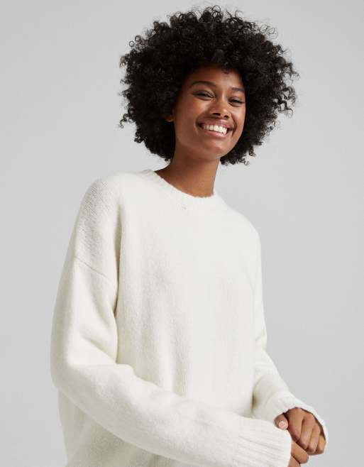 Bershka – Oversized-Pullover in Ecru