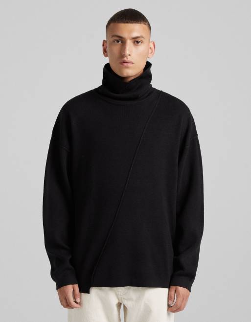 Oversized black best sale roll neck jumper