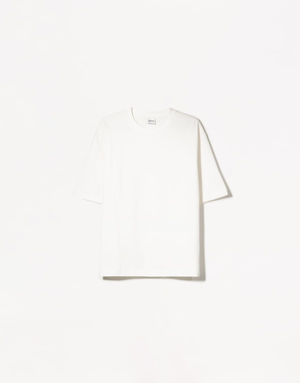 Bershka oversized short sleeve heavy cotton t-shirt in white