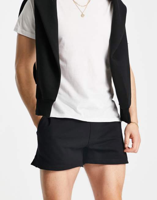 Bershka - Oversized superkorte jerseyshorts i sort