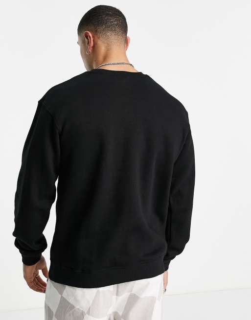 Bershka oversized sweatshirt in black