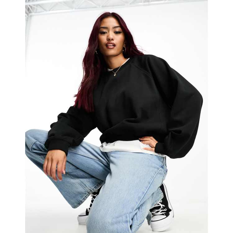 Bershka oversized sweatshirt in black ASOS