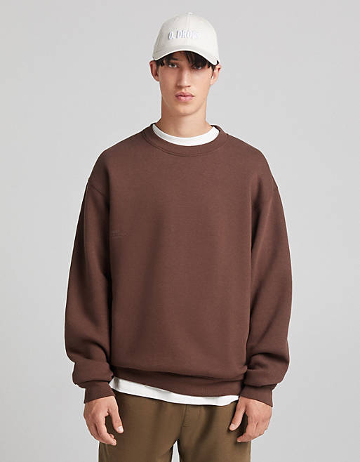 Bershka oversized sweatshirt in brown | ASOS