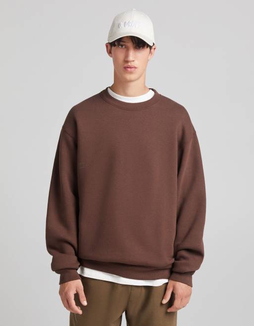 Brown oversized sweatshirt on sale