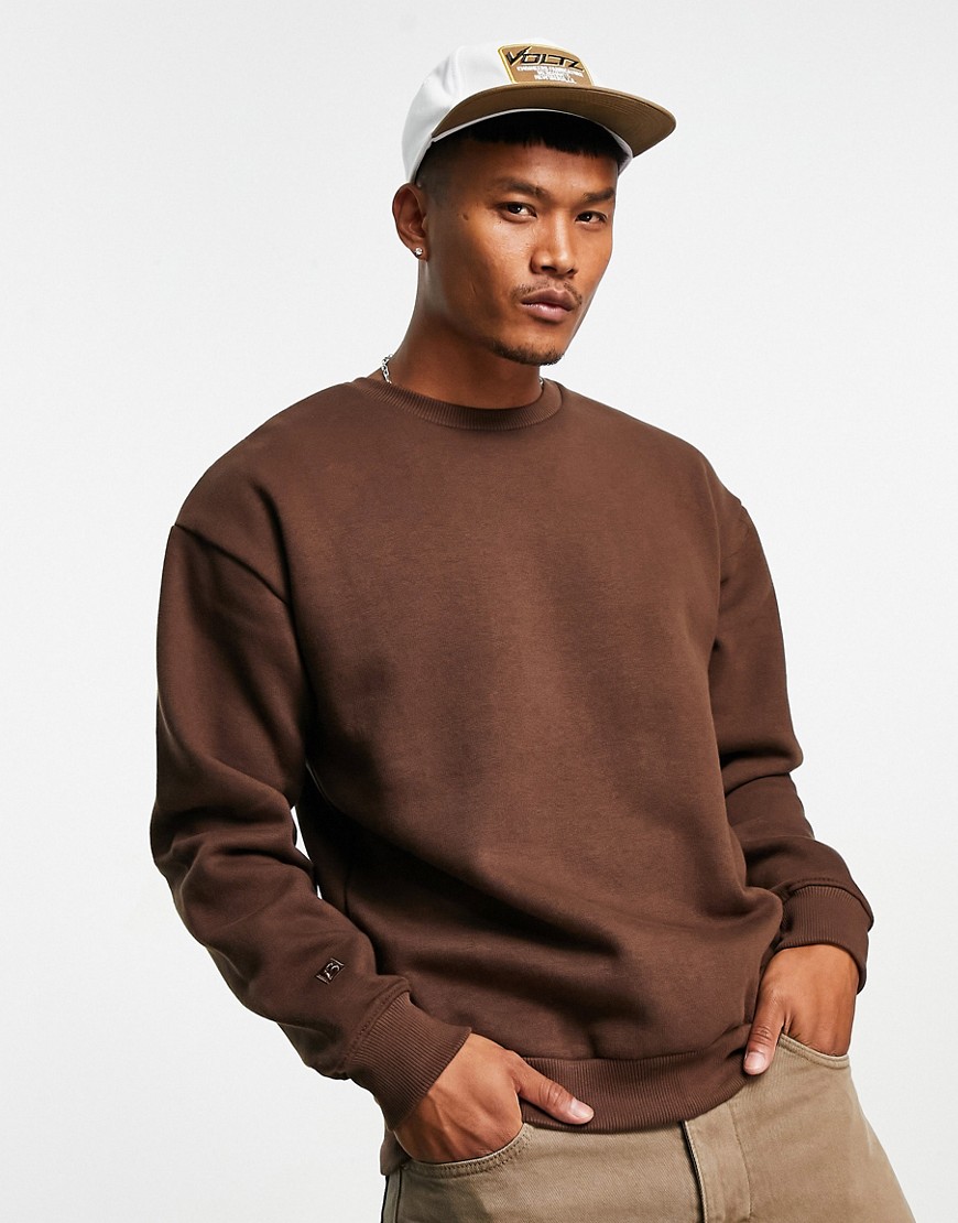 Bershka oversized sweatshirt in brown