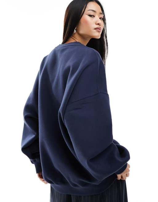 Bershka - Oversized sweatshirt met grafische 'Beverly Hills'-print in marineblauw, 3 van 4