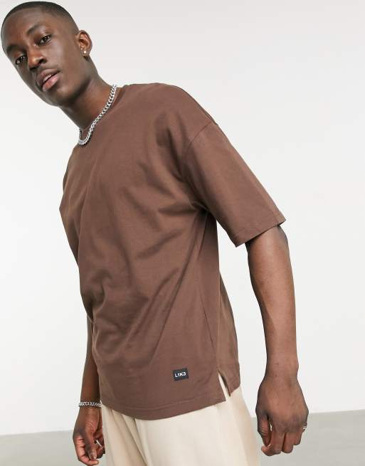 Bershka oversized t shirt in brown ASOS