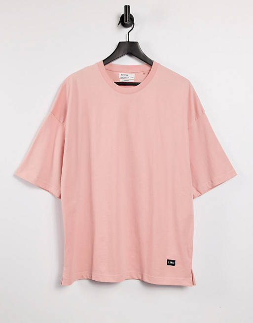 Bershka oversized t-shirt in pink