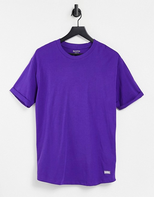 Bershka oversized t-shirt in purple