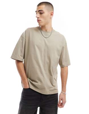 oversized T-shirt in sand-Gray