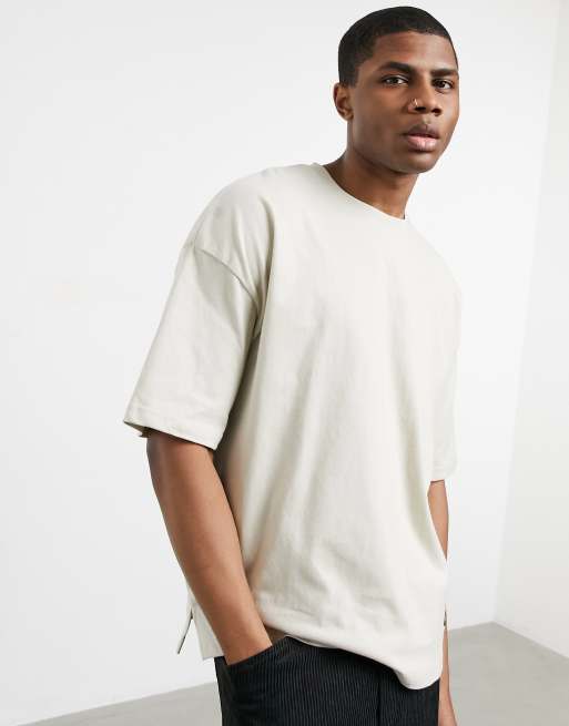 Bershka oversized t shirt in stone ASOS