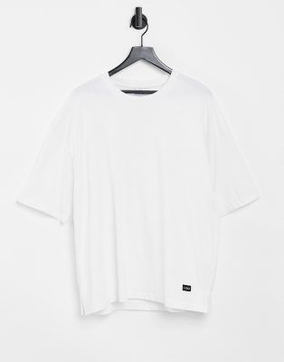 Bershka Oversized T-shirt In Stone-neutral In White