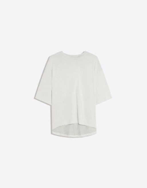 Bershka oversized T-shirt met korte mouwen in lichtgrijs, 6 van 6