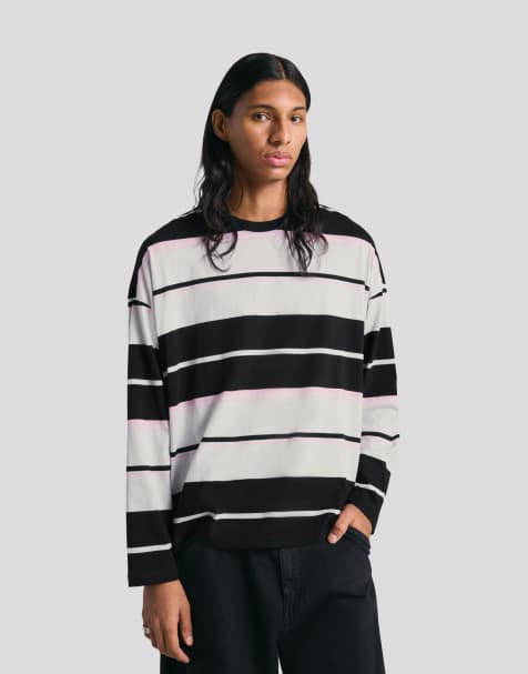 Bershka - Oversized T-shirt met lange mouwen in zwart - view 1