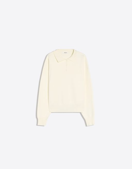 Bershka oversized trui met polokraag in ecru, 5 van 5