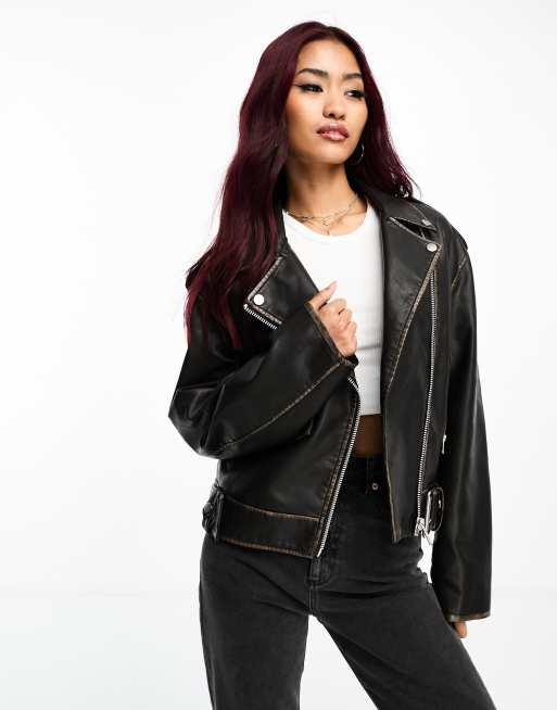 Bershka graffiti clearance biker jacket