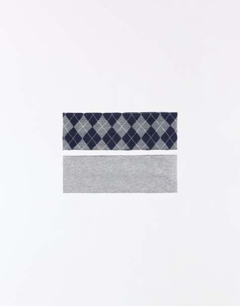 Bershka Pack of 2 hair bands in navy - view 1