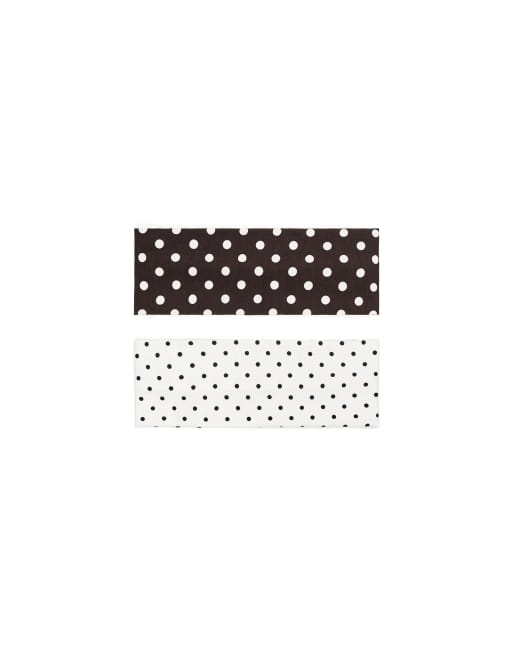 Bershka Pack of 2 polka dot hairbands in black, 4 of 4