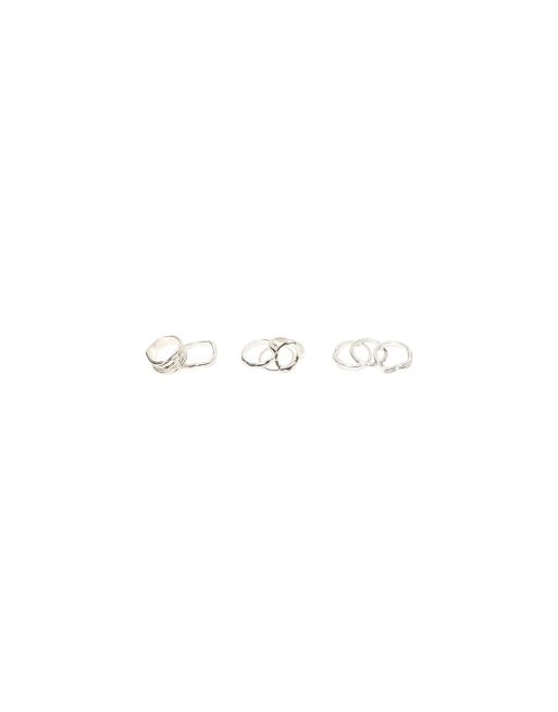 Bershka Pack of 8 assorted rings in silver, 3 of 3