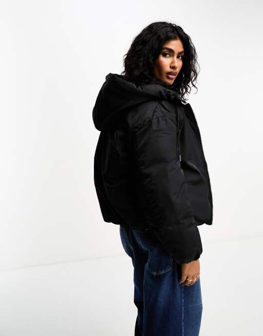 Bershka puffy jacket with hot sale hood