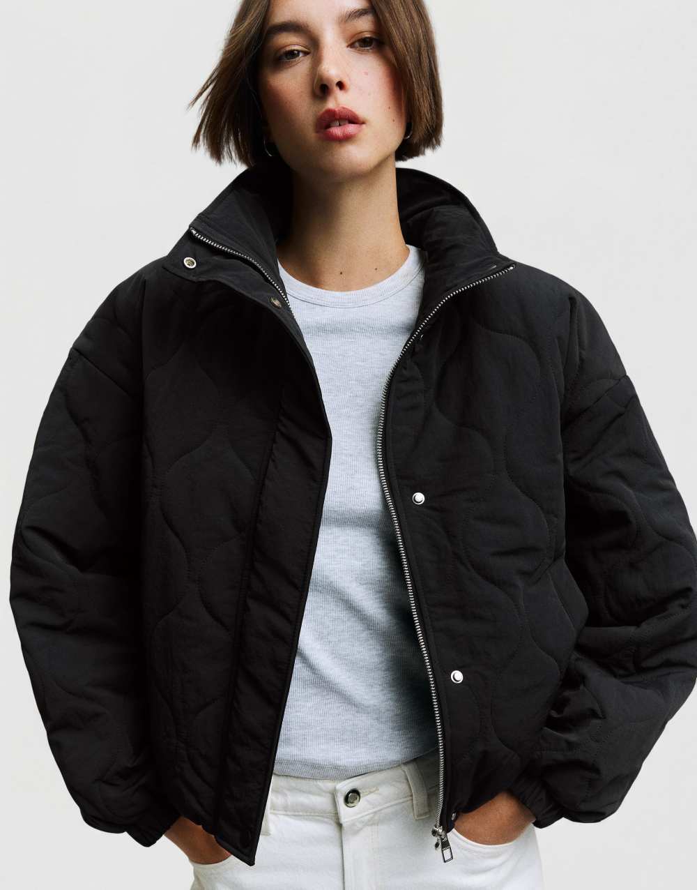 Bershka Padded jacket in black