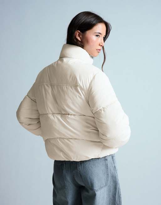 Bershka Padded jacket in ecru, 3 of 5
