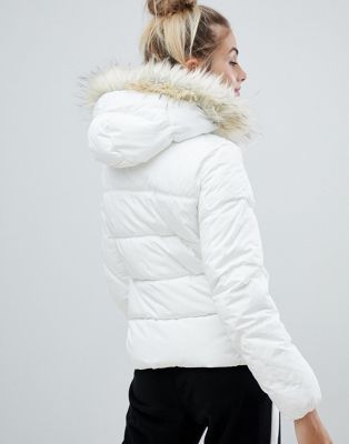 parka with white fur hood