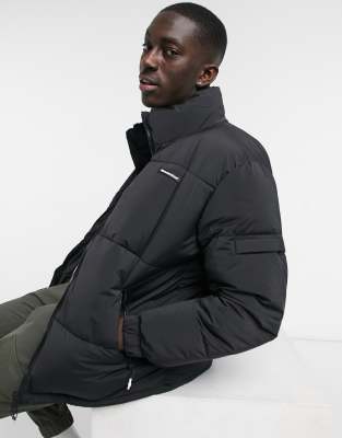 black padded puffer coat