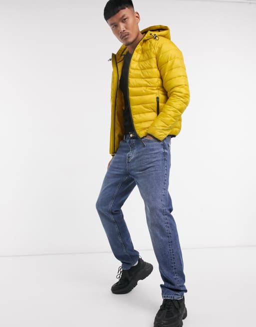 Bershka yellow discount puffer jacket