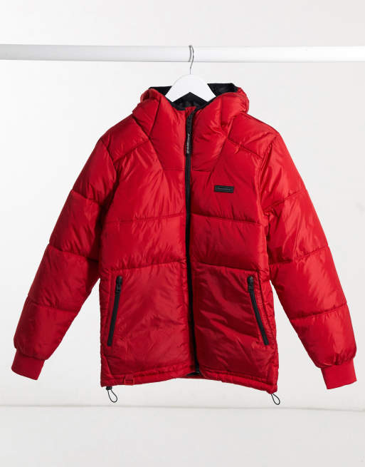 Bershka red sale puffer jacket