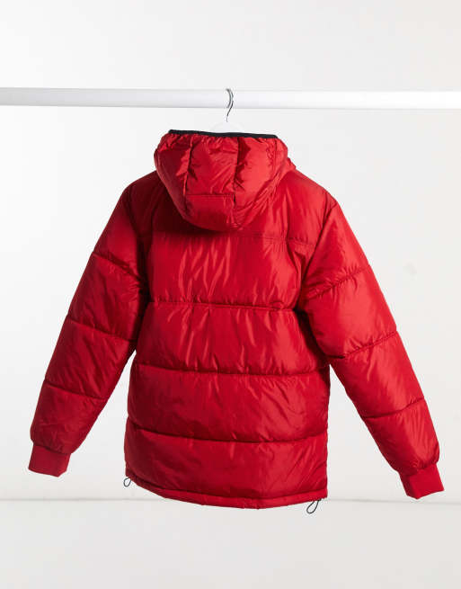 Bershka red puffer sale