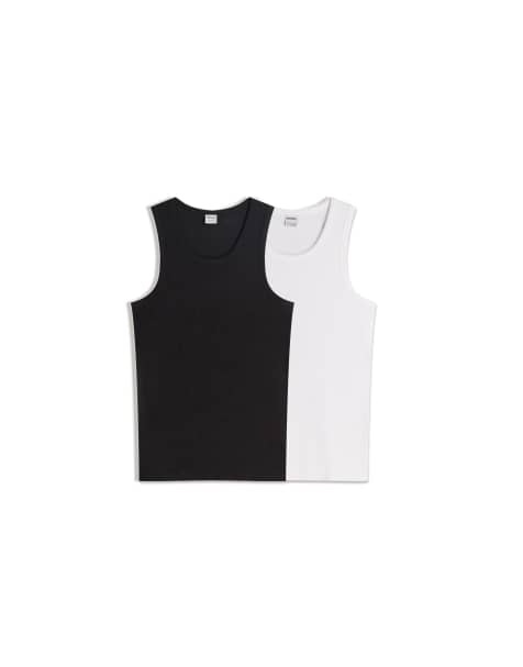 Bershka - Pakke med 2 hvide ribstrikkede overdele - view 1