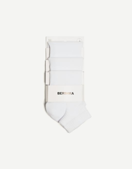 Bershka - Pakke med 3 par hvide ankel-sportssokker, 2 af 3