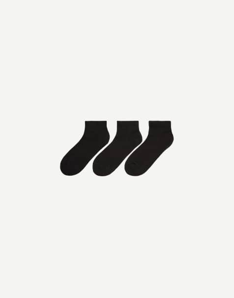 Bershka - Pakke med 3 par sorte ankel-sportssokker - view 1