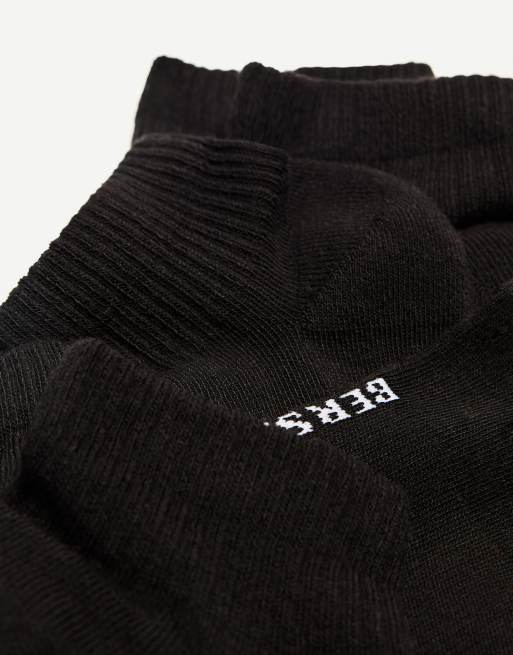 Bershka - Pakke med 3 par sorte ankel-sportssokker, 3 af 3