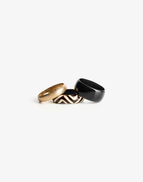 Bershka - Pakke med 3 sorte armbånd med resineffekt - view 1