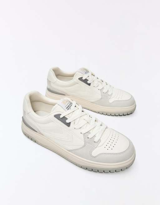 Bershka panelled casual sneakers i hvid, 3 af 6