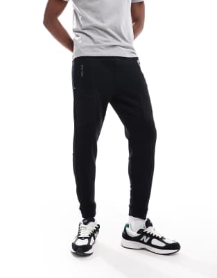 Bershka panelled jogger in black