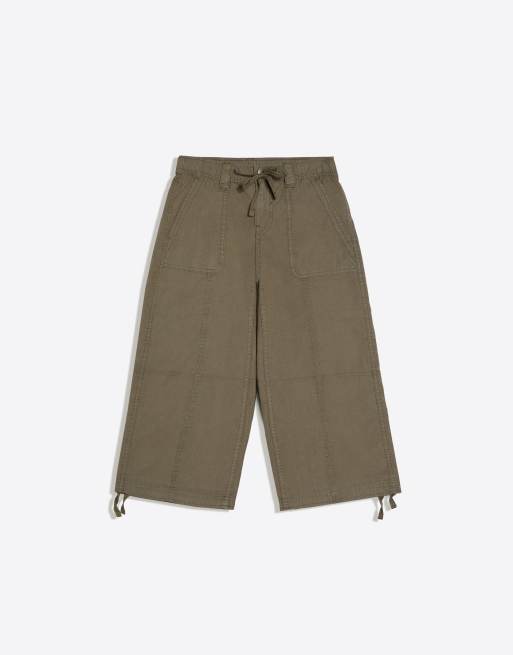 Bershka - Pantacourt - Kaki, 5 de 6