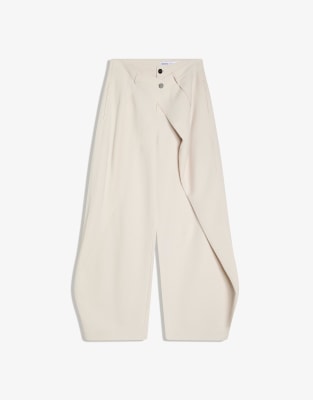 Pantalon à pinces bouffant - Écru-Blanc 44