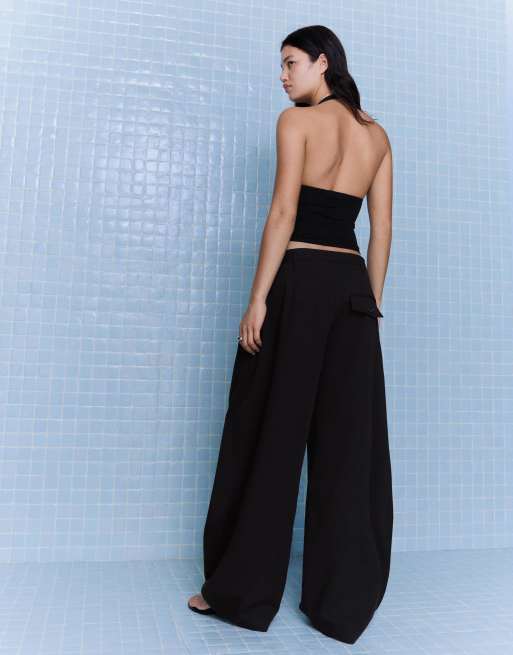 Bershka - Pantalon à pinces bouffant - Noir, 3 de 6