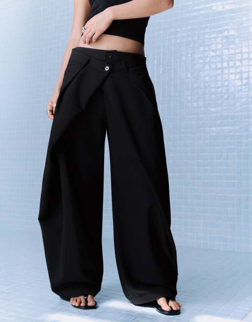 Bershka - Pantalon à pinces bouffant - Noir, 4 de 6
