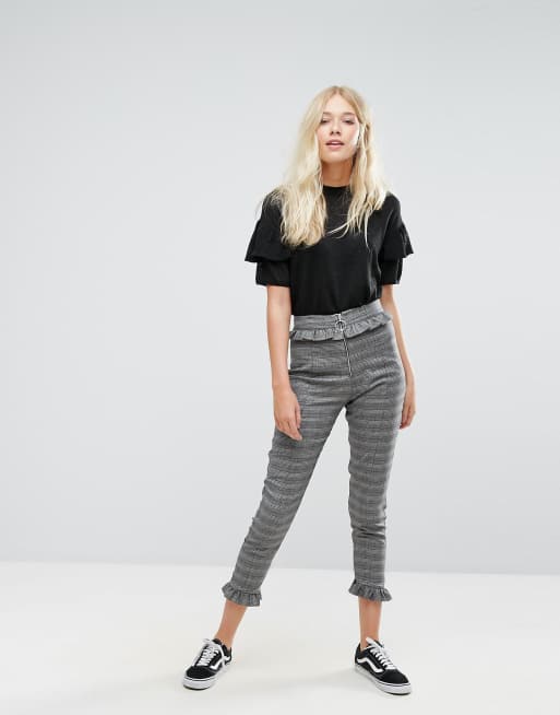 Pantalon pied de poule bershka new arrivals