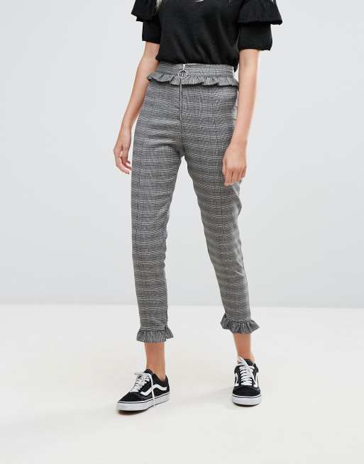 Pantalon pied de poule bershka new arrivals