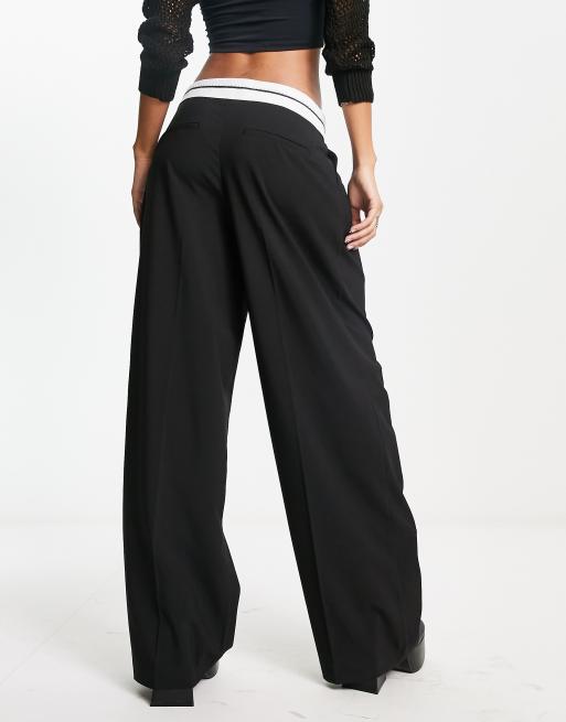 Bershka - Pantalon ajusté avec taille inversée - Noir, 4 de 4