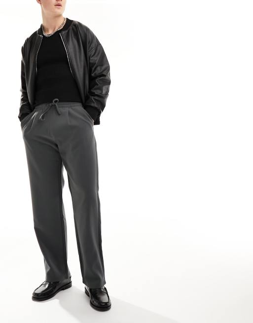 Bershka - Pantalon ample ajusté - Gris