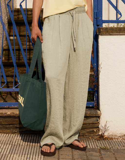 Bershka - Pantalon baggy style champêtre - Vert, 3 de 4